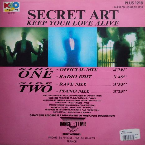 Secret Art - Keep Your Love Alive | Dance Time Records (PLUS 1218) - 2