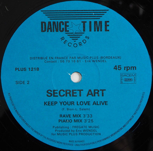 Secret Art - Keep Your Love Alive | Dance Time Records (PLUS 1218) - 3
