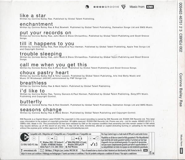 Corinne Bailey Rae - Corinne Bailey Rae | EMI (009463 46751 2 3) - 2 Corinne Bailey Rae - Corinne Bailey Rae | EMI (009463 46751 2 3) - 2