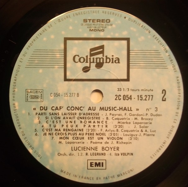 Lucienne Boyer - Lucienne Boyer Chante | Columbia (2C 054 15277) - 4 Lucienne Boyer - Lucienne Boyer Chante | Columbia (2C 054 15277) - 4