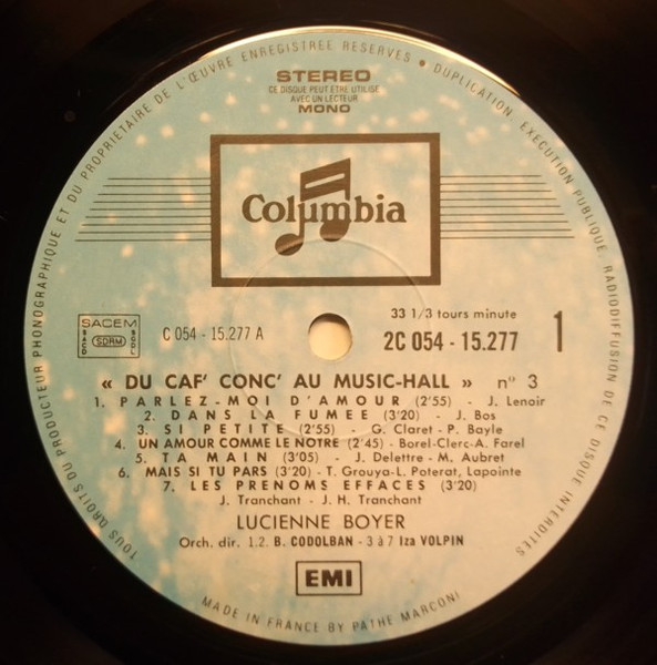 Lucienne Boyer - Lucienne Boyer Chante | Columbia (2C 054 15277) - 3 Lucienne Boyer - Lucienne Boyer Chante | Columbia (2C 054 15277) - 3