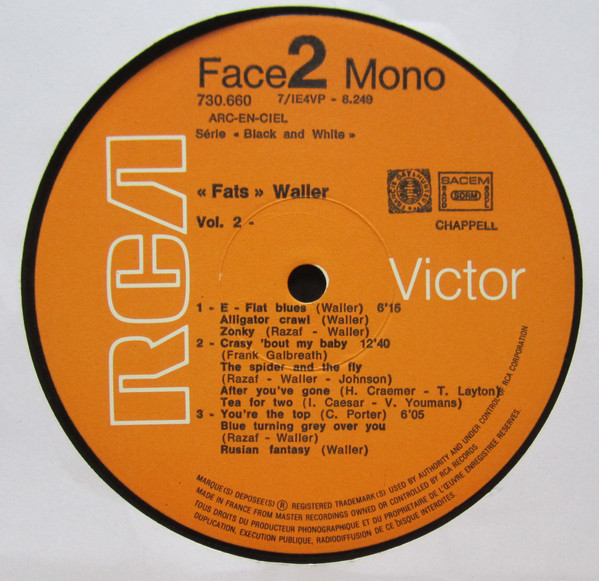 Fats Waller - (Hitherto Unpublished Piano, Vocal And Conversation) (volume 2) | RCA (730.660) - 4 Fats Waller - (Hitherto Unpublished Piano, Vocal And Conversation) (volume 2) | RCA (730.660) - 4