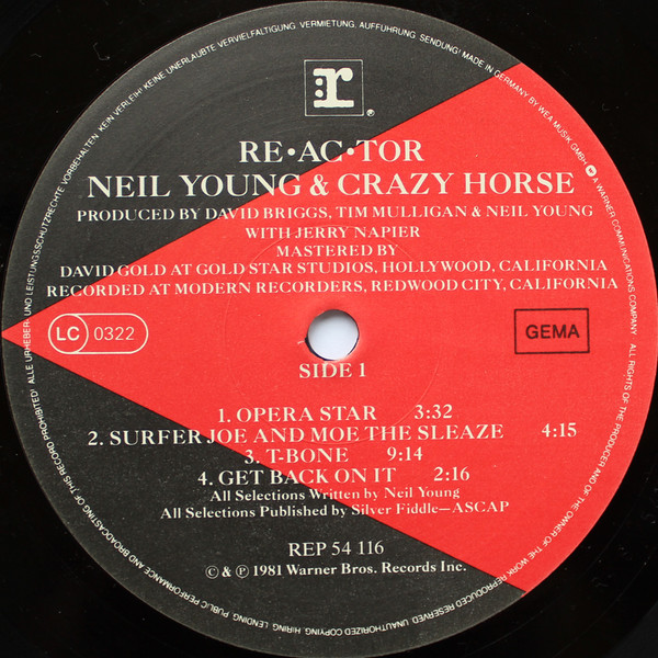 Neil Young & Crazy Horse - Reactor | Reprise Records (REP 54 116) - 2 Neil Young & Crazy Horse - Reactor | Reprise Records (REP 54 116) - 2
