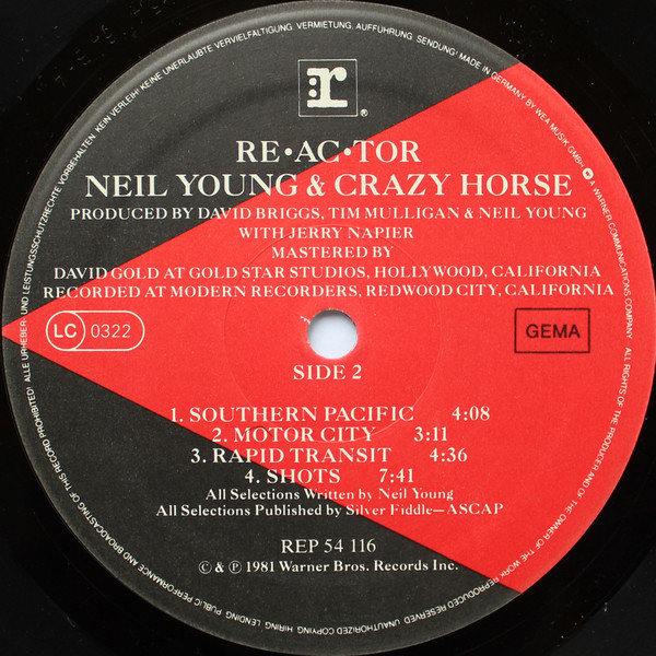 Neil Young & Crazy Horse - Reactor | Reprise Records (REP 54 116) - 3 Neil Young & Crazy Horse - Reactor | Reprise Records (REP 54 116) - 3