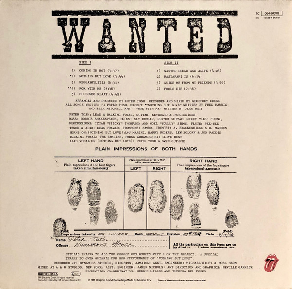 Peter Tosh - Wanted Dread & Alive | Rolling Stones Records (1C 064-64378) - 2