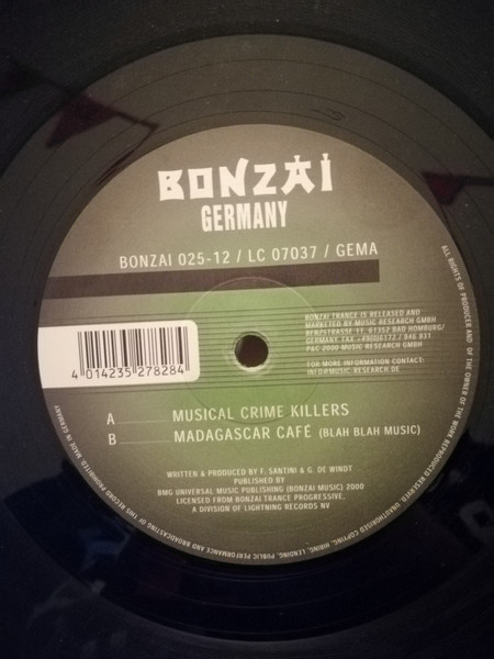 Blue Alphabet - Musical Crime Killers | Bonzai Germany (BONZAI 025-12) - 2