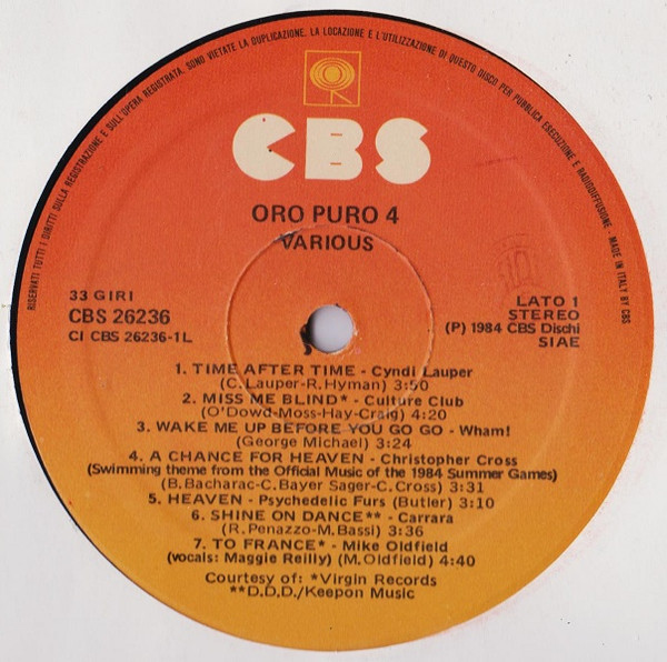 Various - Oro Puro 4 | CBS (CBS 26236)