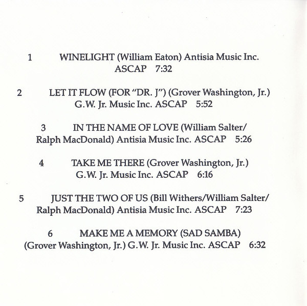 Grover Washington, Jr. - Winelight | Elektra (7559-60338-2) - 4