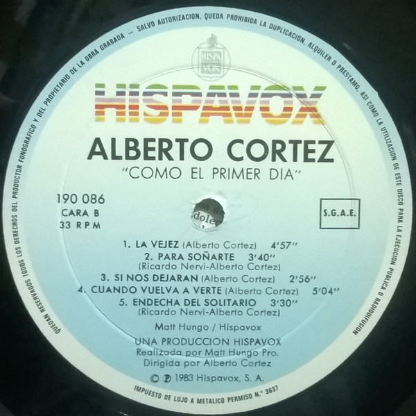 Alberto Cortez - Como El Primer Día | Hispavox (190 086) - 4