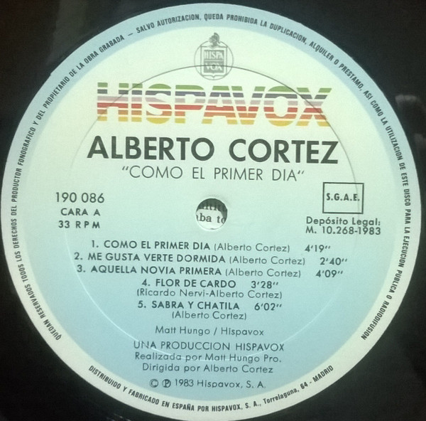 Alberto Cortez - Como El Primer Día | Hispavox (190 086) - 3