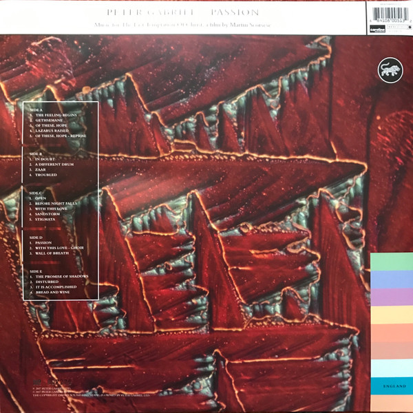 Peter Gabriel - Passion | Real World Records (PGLPR1X) - 2