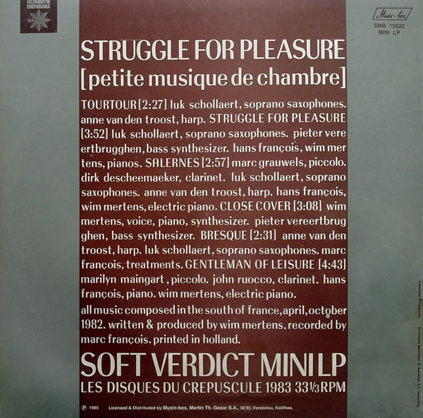 Soft Verdict - Struggle For Pleasure | Music-Box (M. BOX 15022) - 2