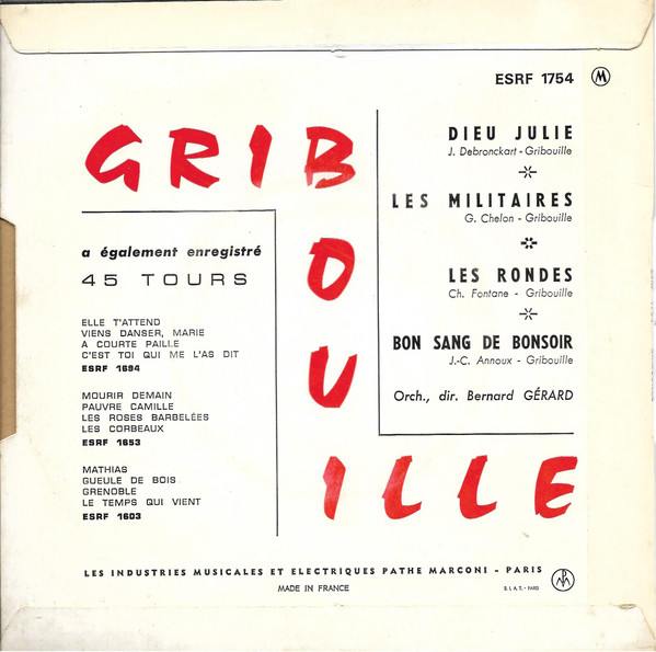 Gribouille - Dieu Julie | Columbia (ESRF 1754) - 2