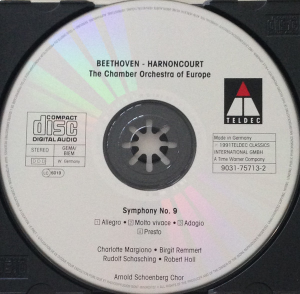 Ludwig van Beethoven - Nikolaus Harnoncourt , The Chamber Orchestra Of Europe - Symphony No. 9 | Teldec (9031-75713-2) - 3