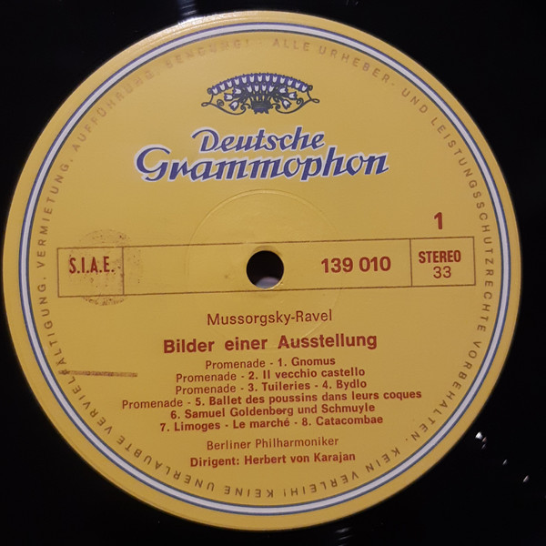Maurice Ravel / Modest Mussorgsky - Maurice Ravel – Berliner Philharmoniker · Herbert von Karajan - Bolero / Tableaux D'une Exposition (Bilder Einer Ausstellung · Pictures At An Exhibition) | Deutsche Grammophon (139 010) - 3