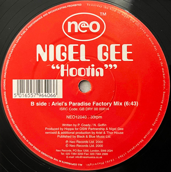 Nigel Gee - Hootin' | Neo (NEO12040) - 4