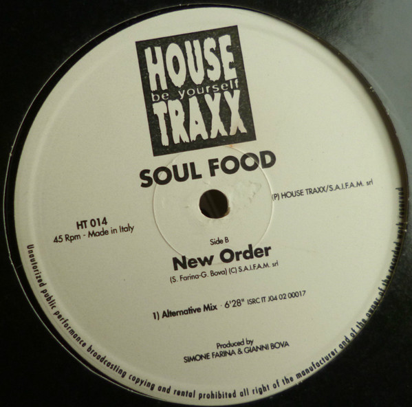 Soul Food - New Order | House Traxx (HT 014) - main