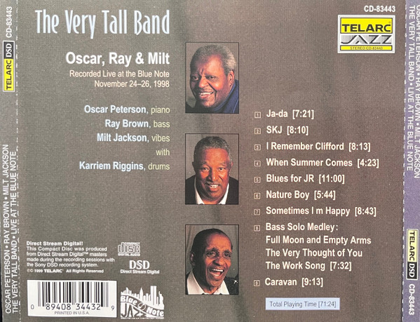 Oscar Peterson , Ray Brown , Milt Jackson - The Very Tall Band | Telarc Jazz (CD-83443) - 3