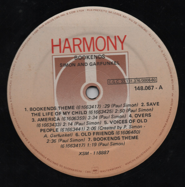 Simon & Garfunkel - Bookends | Harmony (148.067) - 4