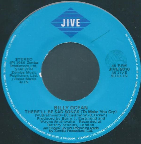 Billy Ocean - There'll Be Sad Songs (To Make You Cry) | Jive (JIVE 5010) - 2
