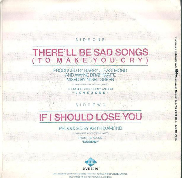 Billy Ocean - There'll Be Sad Songs (To Make You Cry) | Jive (JIVE 5010) - 4