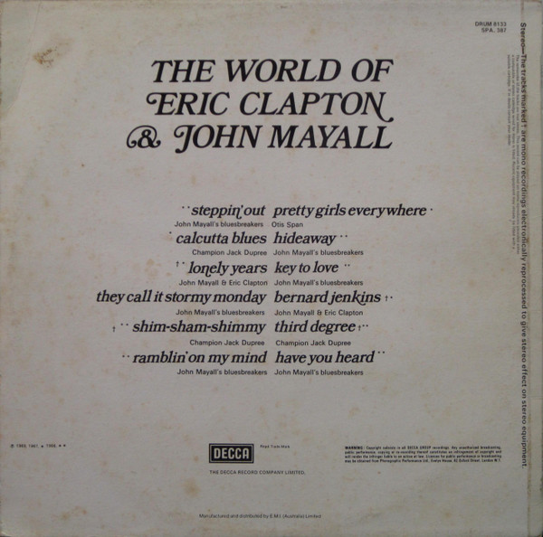 Various - The World Of Eric Clapton & John Mayall | Decca (SPA 387) - 2 Various - The World Of Eric Clapton & John Mayall | Decca (SPA 387) - 2