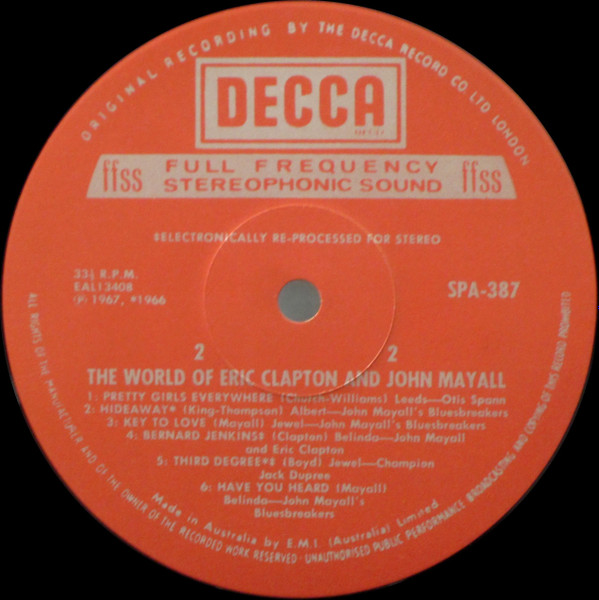 Various - The World Of Eric Clapton & John Mayall | Decca (SPA 387) - 4 Various - The World Of Eric Clapton & John Mayall | Decca (SPA 387) - 4