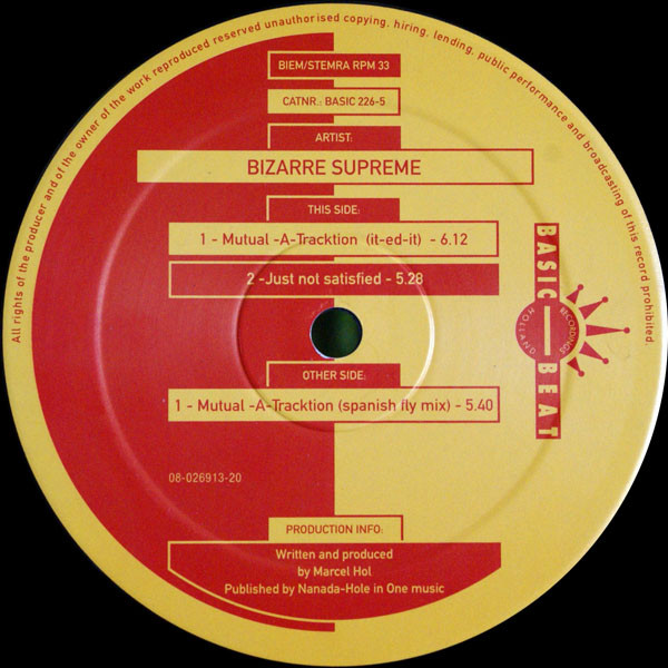 Bizarre, Supreme! - Mutual-A-Tracktion | Basic Beat Recordings (BASIC 226-5) - 2