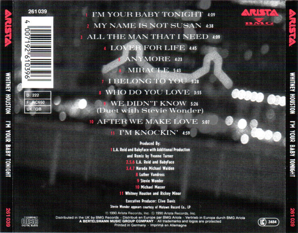 Whitney Houston - I'm Your Baby Tonight | Arista (261 039) - 2