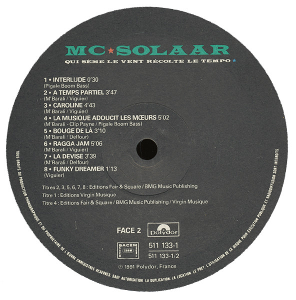 MC Solaar - Qui Sème Le Vent Récolte Le Tempo | Polydor (511 133-1) - 4 MC Solaar - Qui Sème Le Vent Récolte Le Tempo | Polydor (511 133-1) - 4