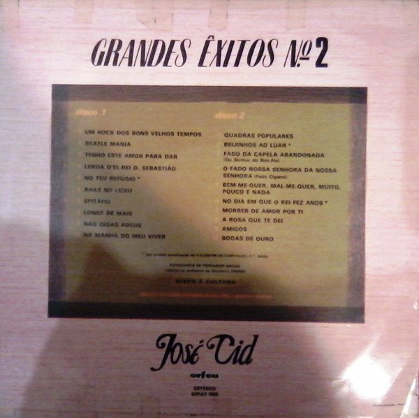José Cid - Grandes Êxitos N.º 2 | Orfeu (EFPAT 7002) - 2