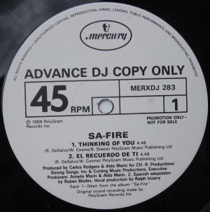 Safire - Thinking Of You | Mercury (MERXDJ 283) - main