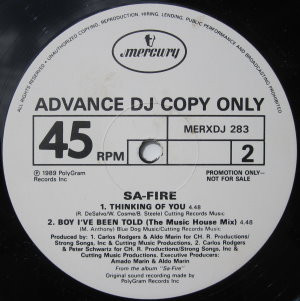 Safire - Thinking Of You | Mercury (MERXDJ 283) - 2