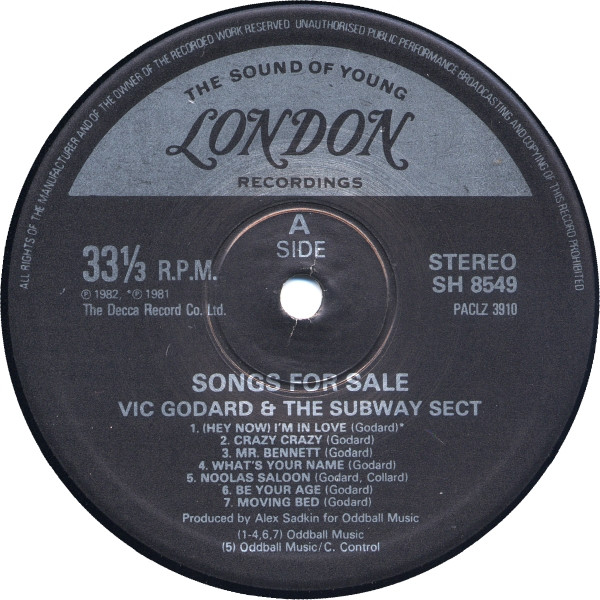 Vic Godard & Subway Sect - Songs For Sale | London Records (SH 8549) - 3 Vic Godard & Subway Sect - Songs For Sale | London Records (SH 8549) - 3