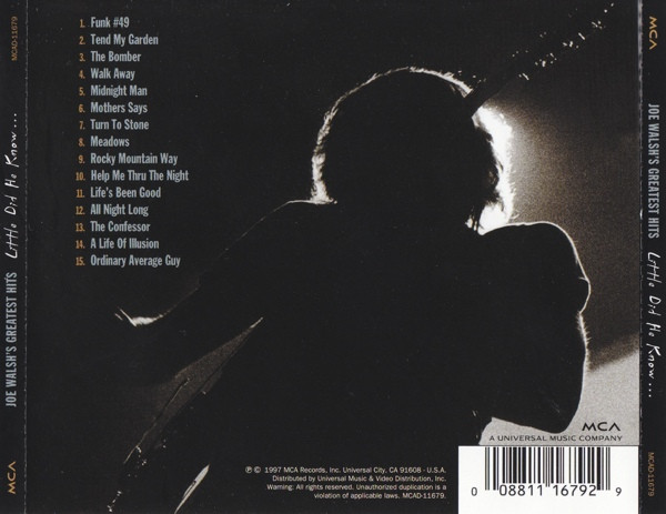 Joe Walsh - Joe Walsh's Greatest Hits: Little Did He Know... | MCA Records (MCAD-11679) - 2 Joe Walsh - Joe Walsh's Greatest Hits: Little Did He Know... | MCA Records (MCAD-11679) - 2