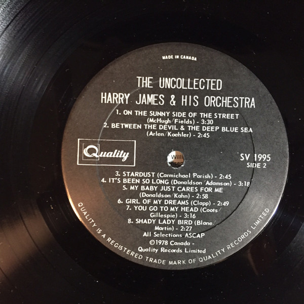 Harry James And His Orchestra - The Uncollected Harry James, 1943-1946 | Quality (SV 1995) - 4