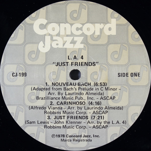 LA4 - Just Friends [Vinyl] | Concord Jazz (CJ-199) - 3