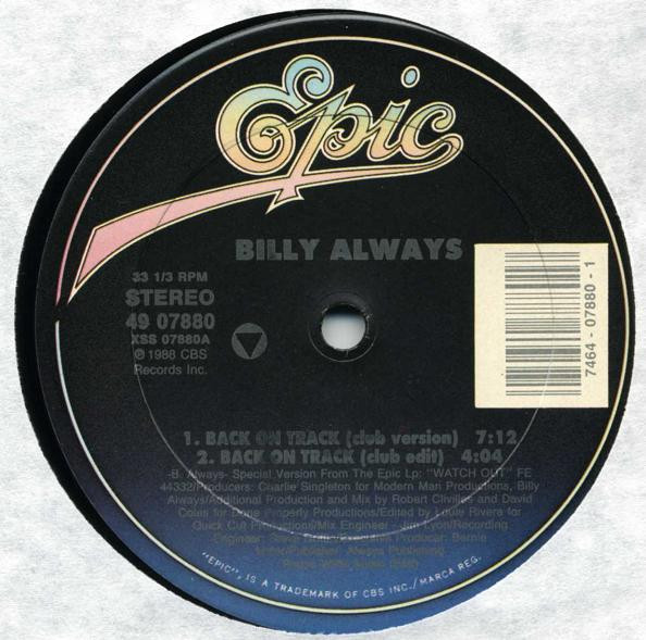 Billy Always - Back On Track | Epic (49 07880) - main Billy Always - Back On Track | Epic (49 07880) - main