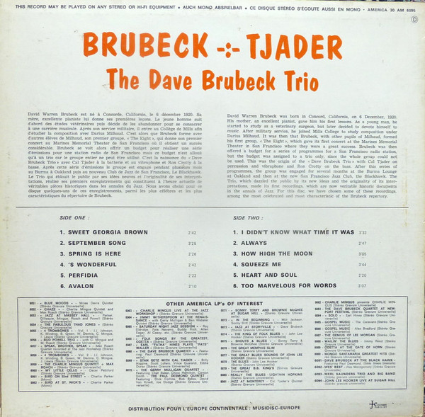 The Dave Brubeck Trio - Brubeck -:- Tjader | America Records (30 AM 6095) - 2 The Dave Brubeck Trio - Brubeck -:- Tjader | America Records (30 AM 6095) - 2