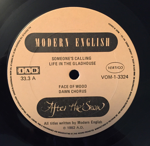 Modern English - After The Snow | Vertigo (VOM-1-3324) - 3