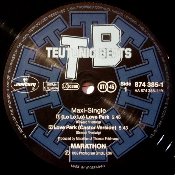 Marathon - Love Park | Teutonic Beats (TB 007) - 3