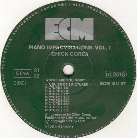 Chick Corea - Piano Improvisations Vol. 1 | ECM Records (ECM 1014 ST) - 4 Chick Corea - Piano Improvisations Vol. 1 | ECM Records (ECM 1014 ST) - 4