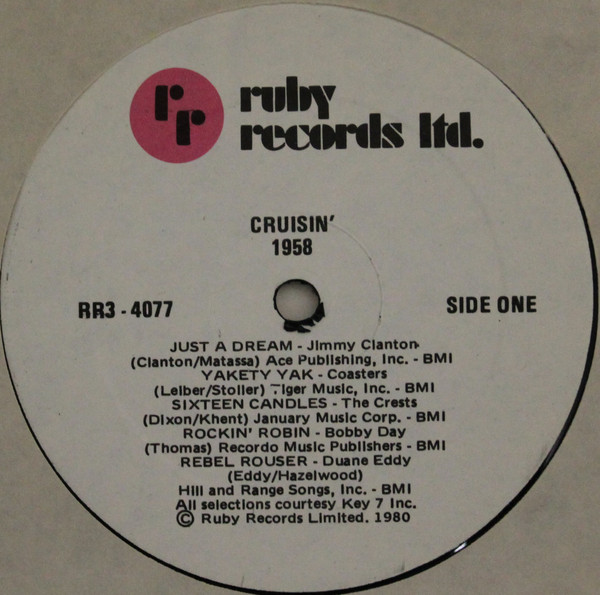 Various - Cruisin' 1958 [Vinyl] | Ruby Records Limited (RR3-4077) - 3