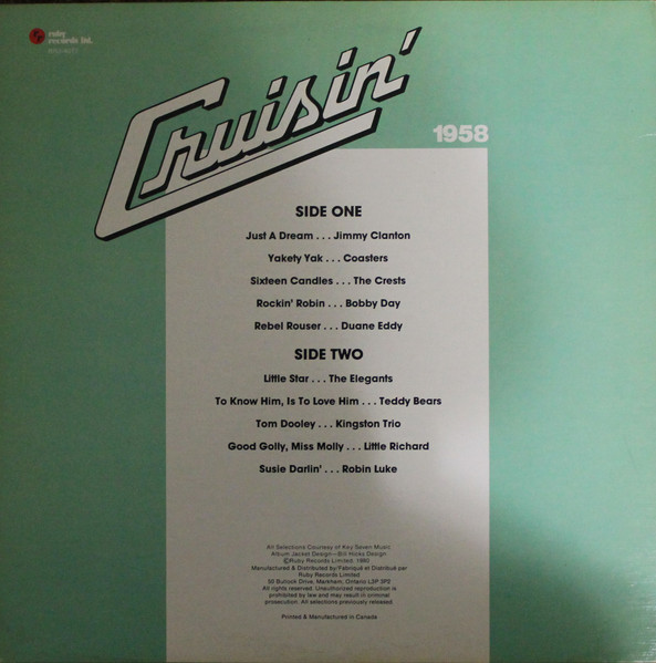 Various - Cruisin' 1958 [Vinyl] | Ruby Records Limited (RR3-4077) - 2