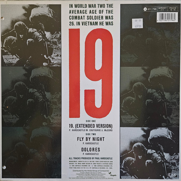 Paul Hardcastle - 19 (Nineteen)  (Extended Version) | Chrysalis (601 796) - 2