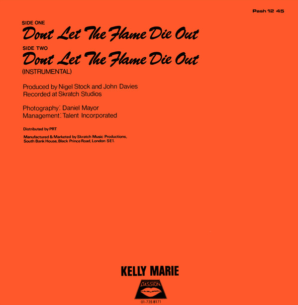 Kelly Marie - Don't Let The Flame Die Out | Passion (PASH 12 45) - main