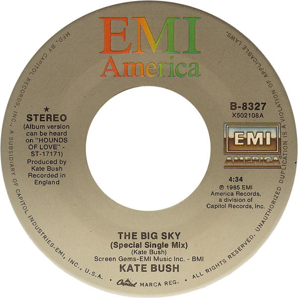 Kate Bush - The Big Sky (Special Single Mix) | EMI America (B-8327) - 3