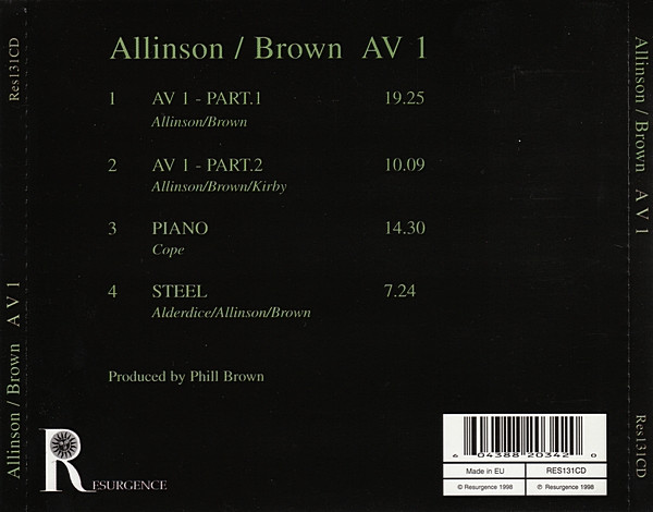 Dave Allinson / Phill Brown - A V 1 | Resurgence (RES131CD) - 2