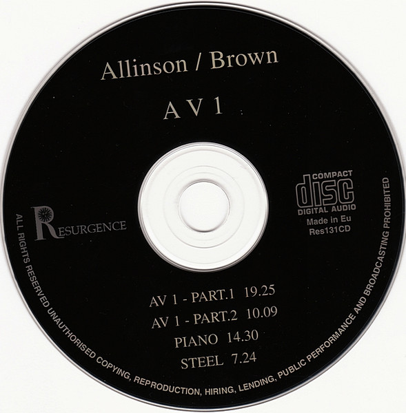 Dave Allinson / Phill Brown - A V 1 | Resurgence (RES131CD) - 3