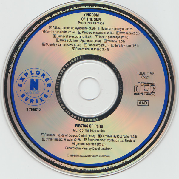 David Lewiston - Kingdom Of The Sun / Fiestas Of Peru | Elektra Nonesuch (9 79197-2) - 3